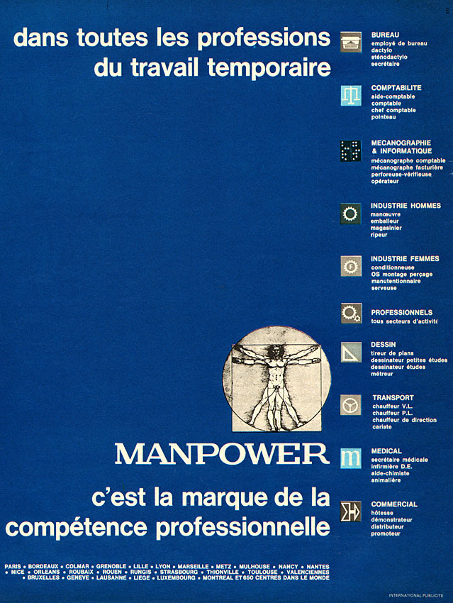 Publicité Manpower 1970