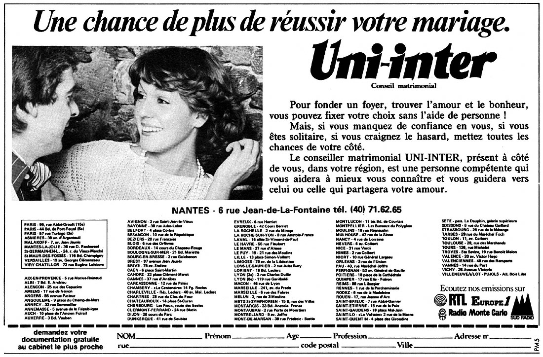 Publicité Uni-Inter 1978