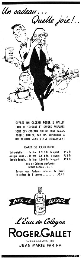 Publicité Roger & Gallet 1954
