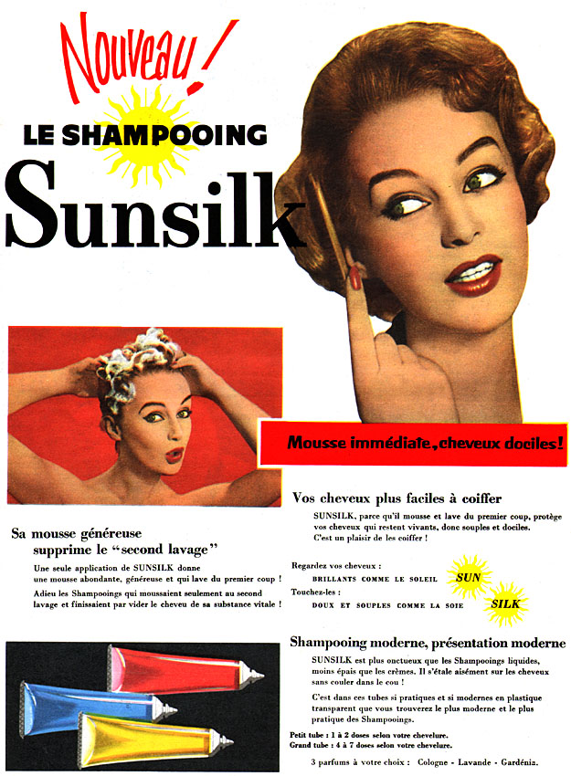 Publicité Sunsilk 1957
