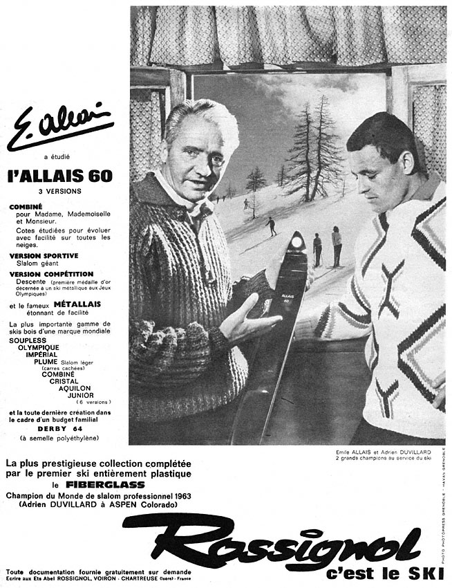 Publicité Rossignol 1963