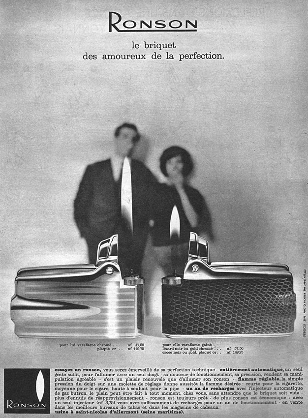 Publicité Ronson 1960