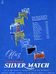 Publicité Silver Match 1954