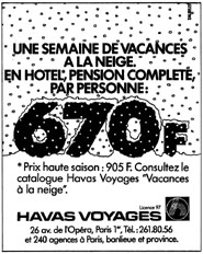 Marque Havas Voyages 1980