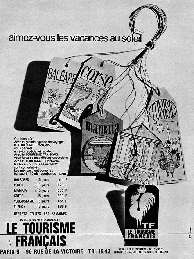 Publicité TourismeFrancais 1964
