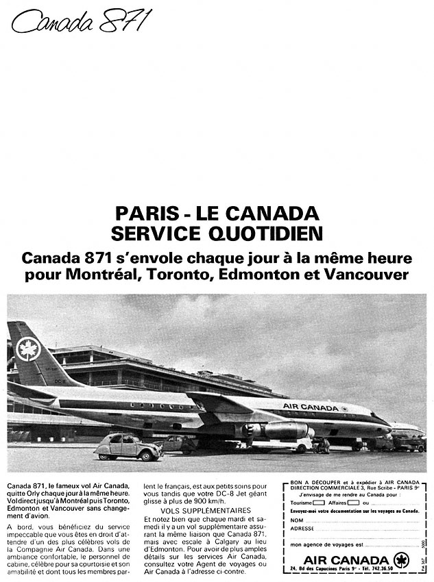 Publicité Air Canada 1967
