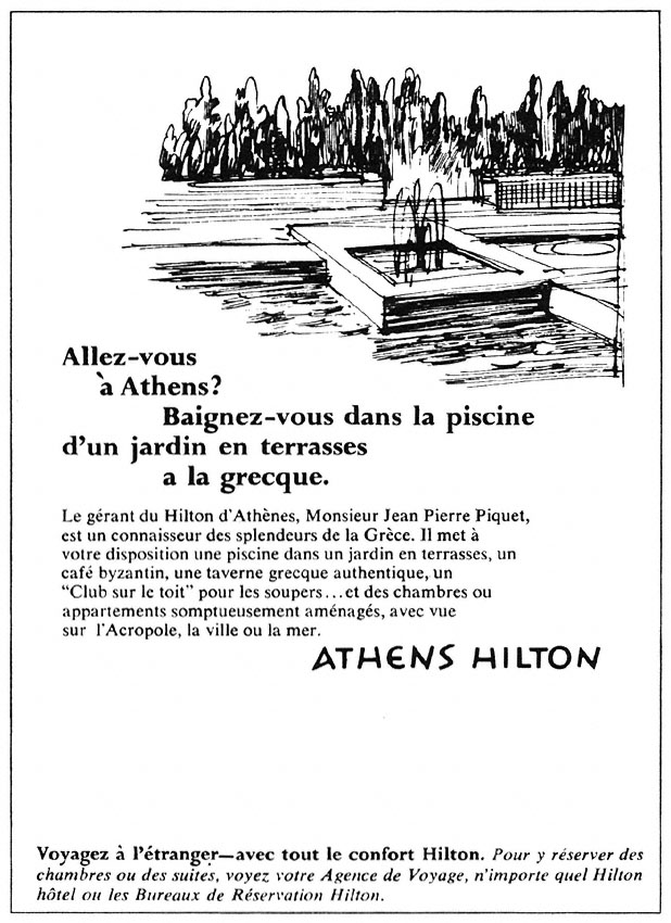 Publicité Hilton 1965