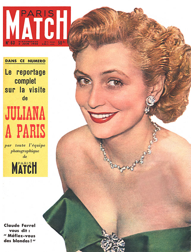 Couverture Paris match numro 63 de Juin 1950