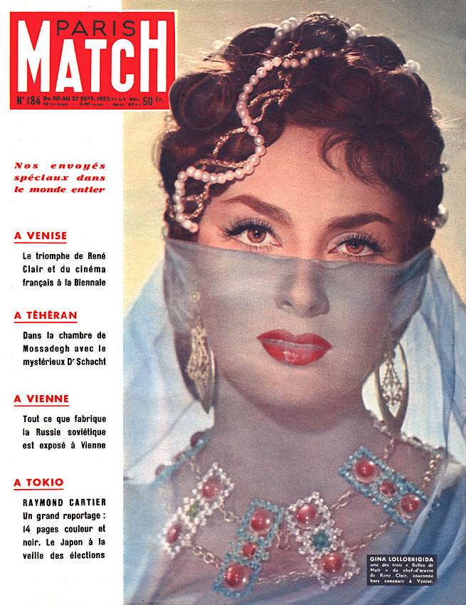 Couverture Paris match numro 184 de Septembre 1952