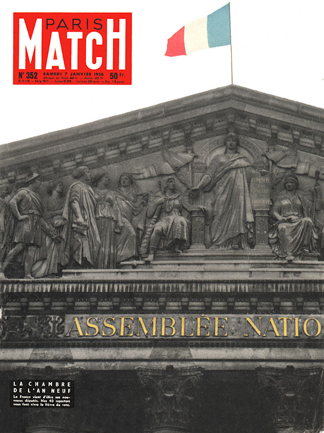 Couverture Paris match numéro 352 de Janvier 1956