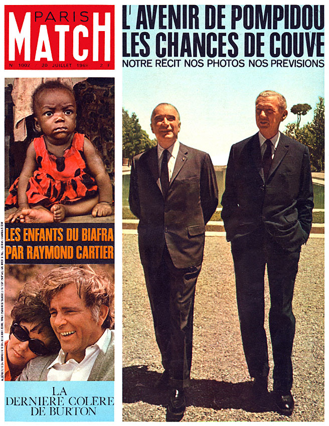 Couverture Paris match num�ro 1002 de Juillet 1968