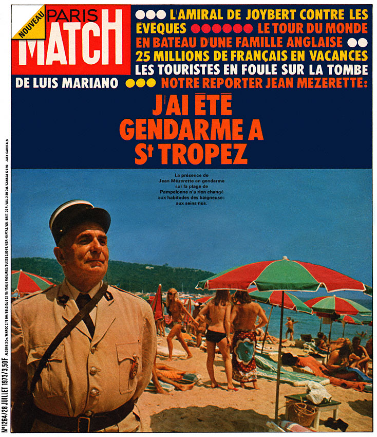 Couverture Paris match numéro 1264 de Juillet 1973