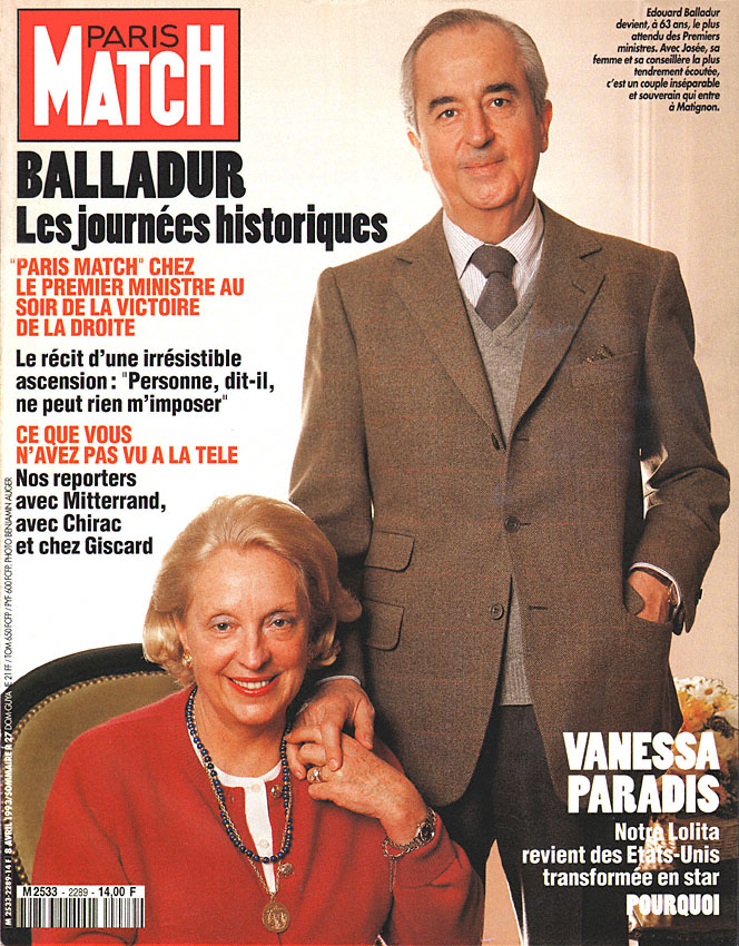 Couverture Paris match numro 2289 de Avril 1993