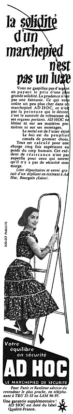 Publicité Ad Hoc 1956