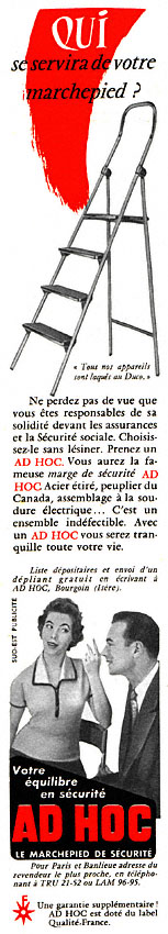 Publicité Ad Hoc 1956