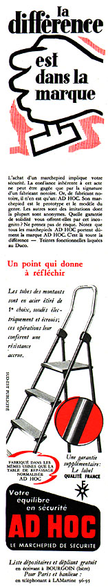 Publicité Ad Hoc 1957