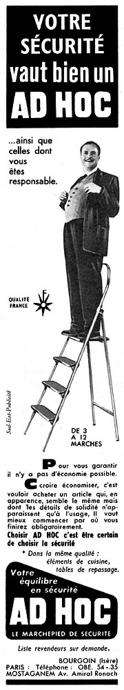 Publicité Ad Hoc 1961