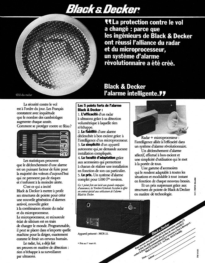 Publicité Black & Decker 1983