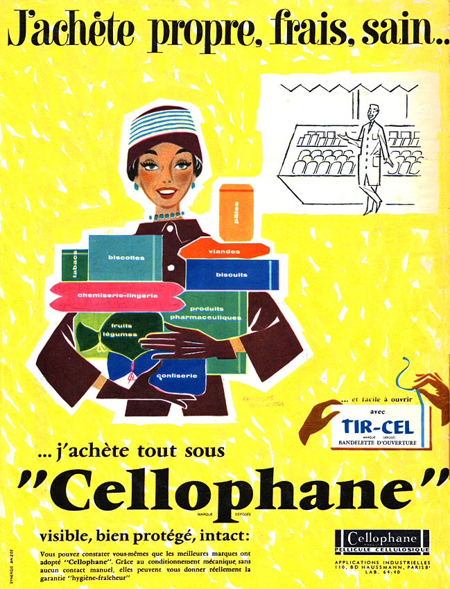Publicité Cellophane 1957