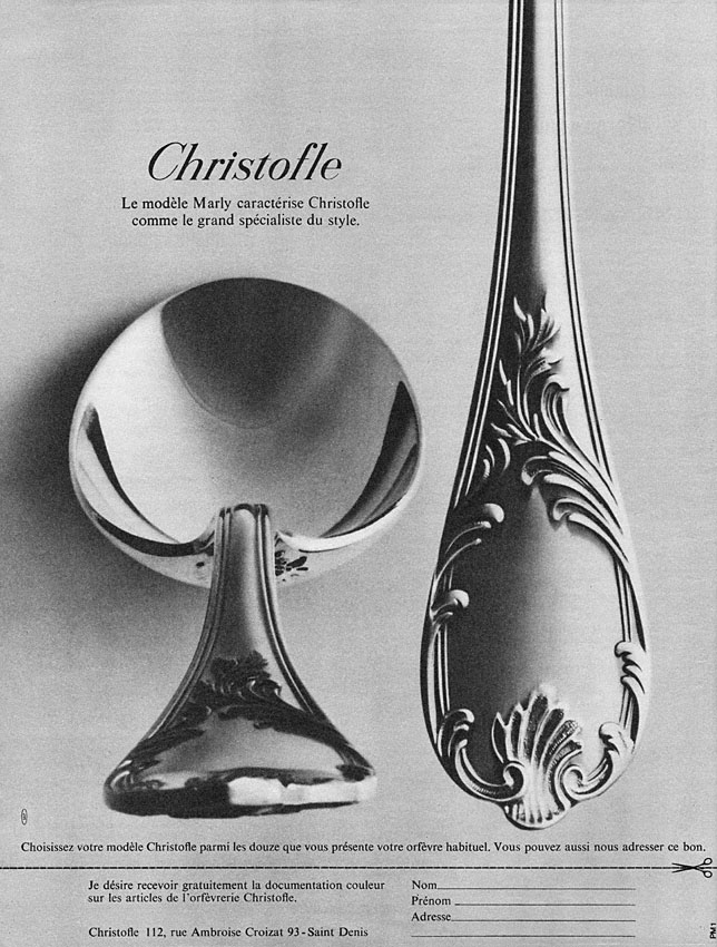 Publicité Christofle 1969