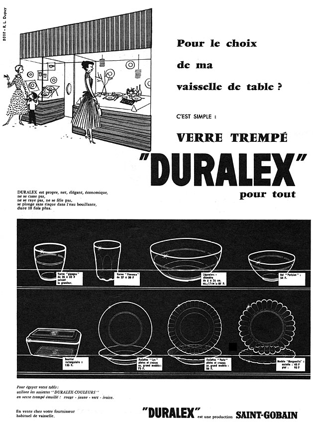 Publicité Duralex 1956