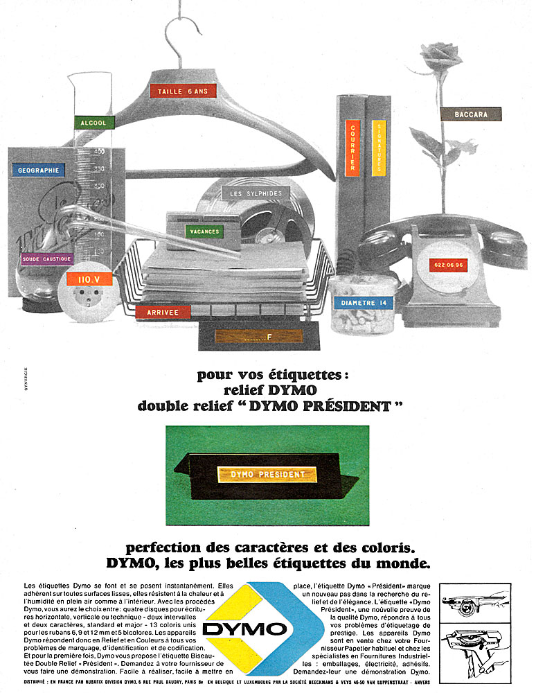 Publicit� Dymo 1965