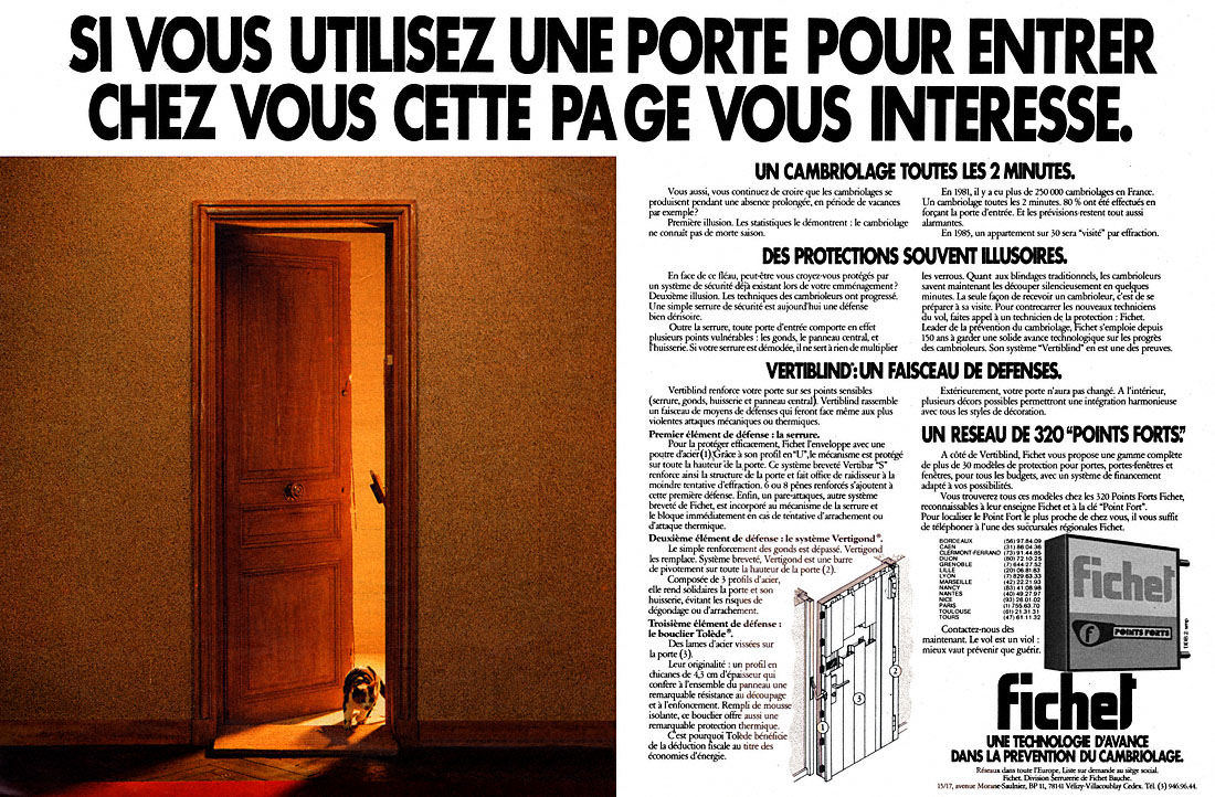 Publicité Fichet 1983