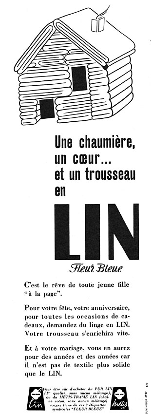 Publicité Fleur bleue 1956