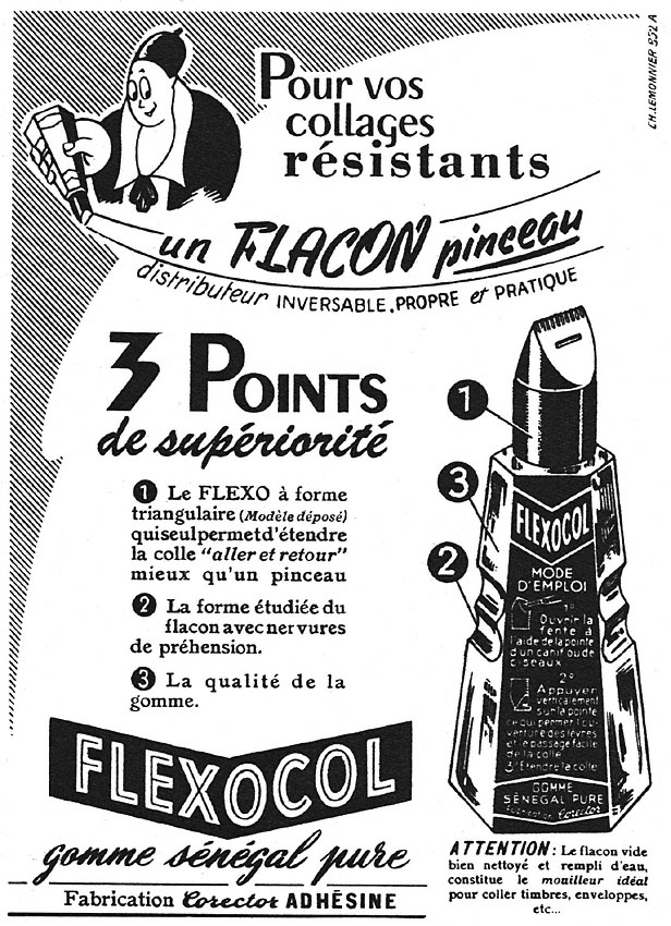 Publicité Flexocol 1952