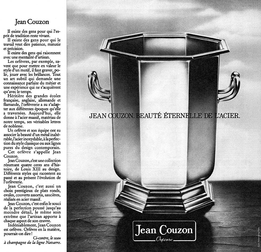 Publicité Jean Couzon 1980