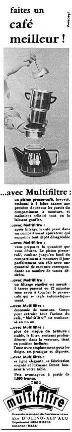 Publicité Multifiltre 1957