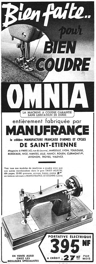 Publicité Omnia 1960