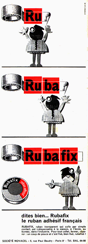 Publicité Rubafix 1961