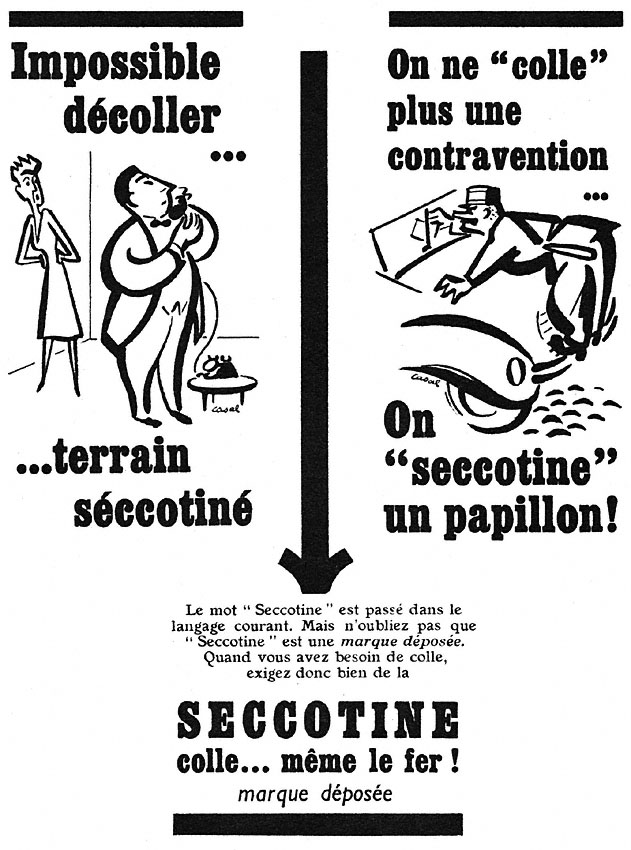 Publicité Seccotine 1954
