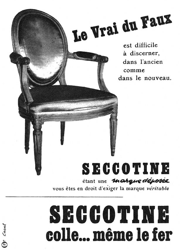Publicité Seccotine 1958