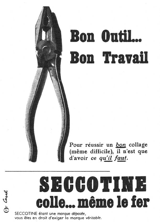 Publicité Seccotine 1958