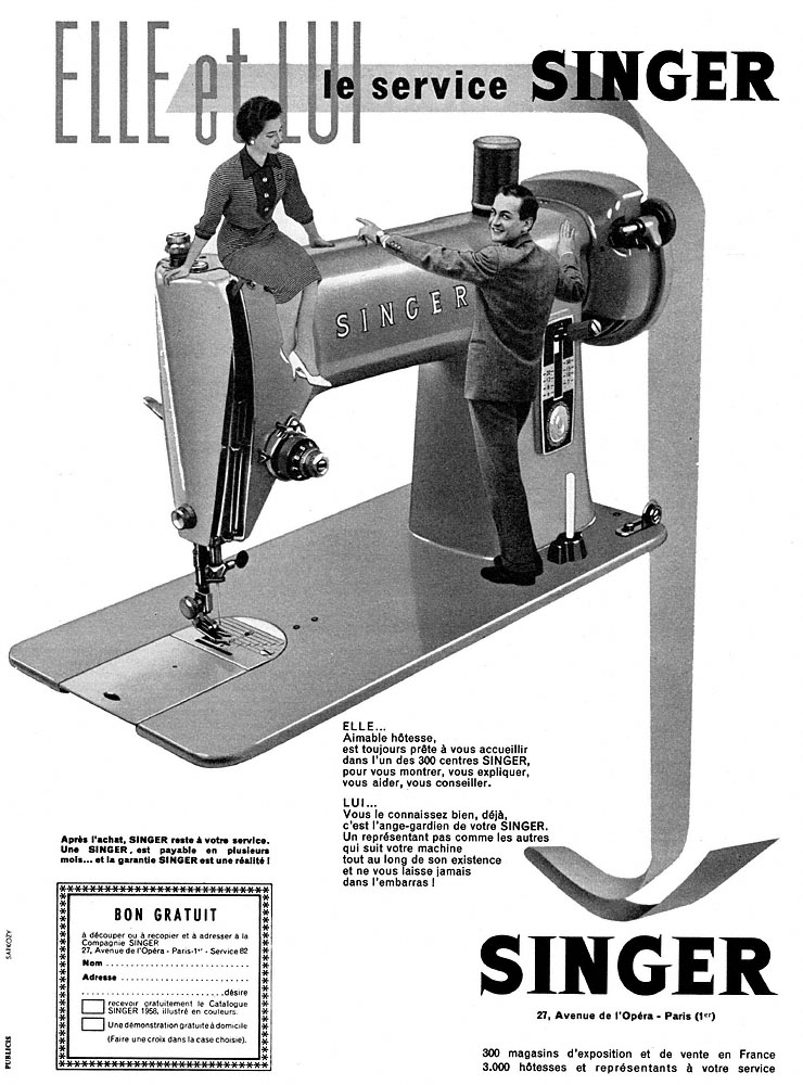 Publicité Singer 1958