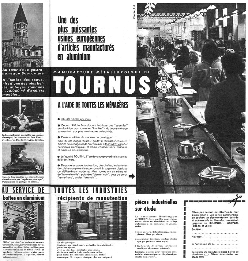 Publicité Tournus 1960