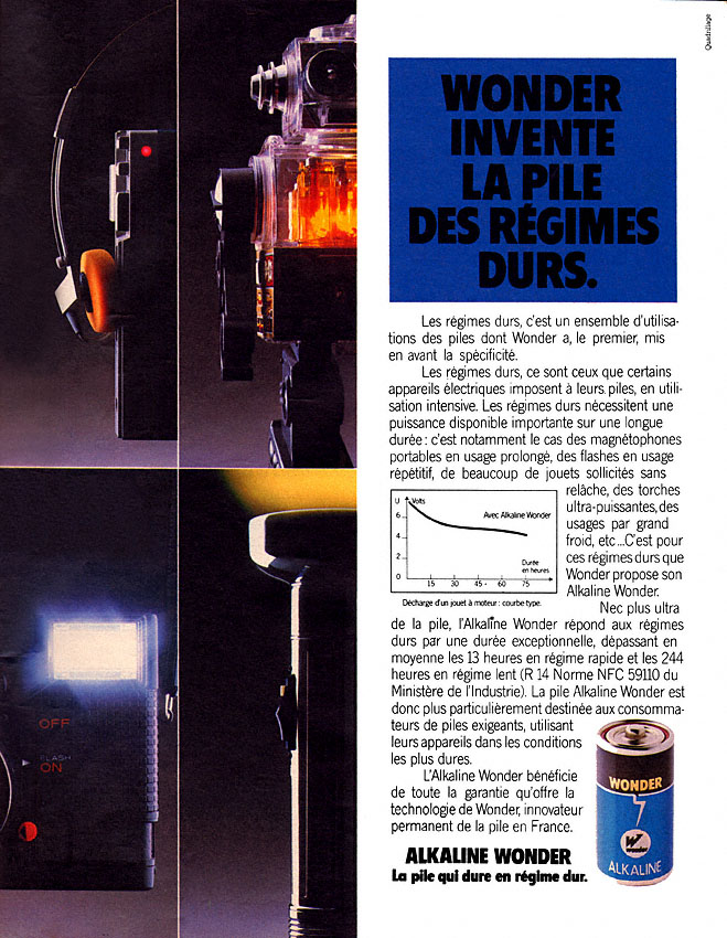 Publicité Wonder 1983
