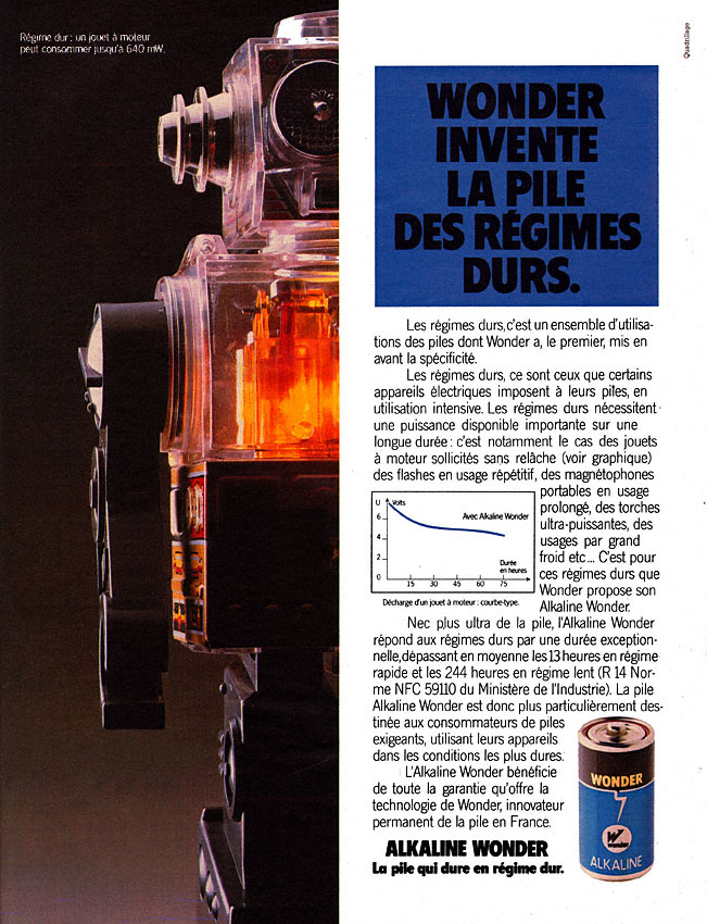 Publicité Wonder 1983