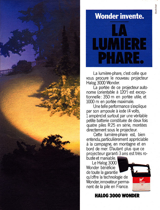 Publicité Wonder 1984