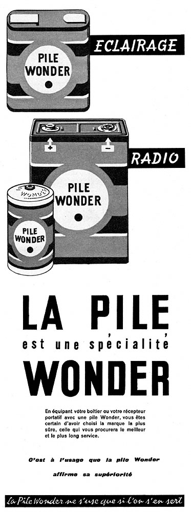 Publicité Wonder 1958