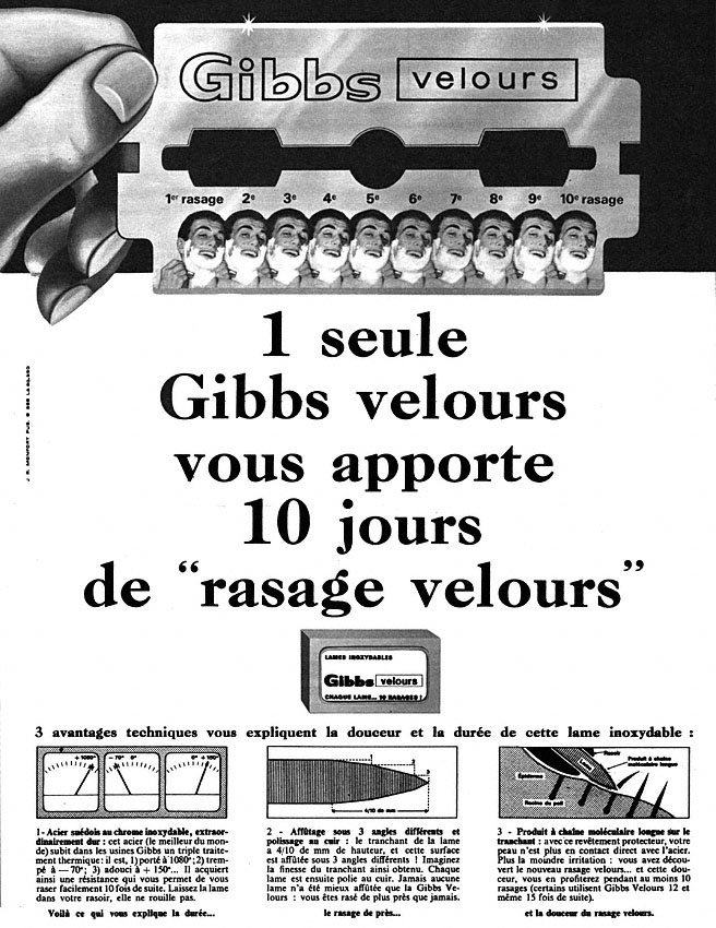 Publicité Gibbs 1965