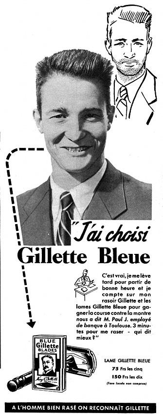 Publicité Gilette 1953