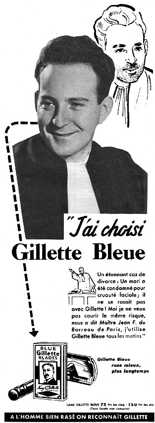 Publicité Gilette 1953