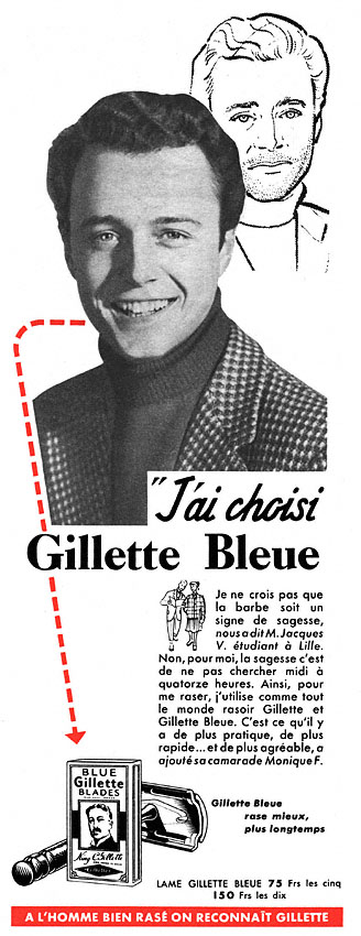 Publicité Gilette 1953