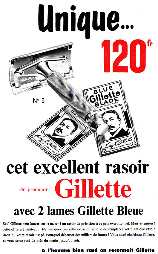 Publicité Gilette 1955