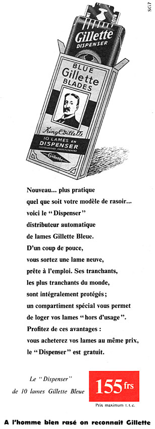 Publicité Gilette 1956