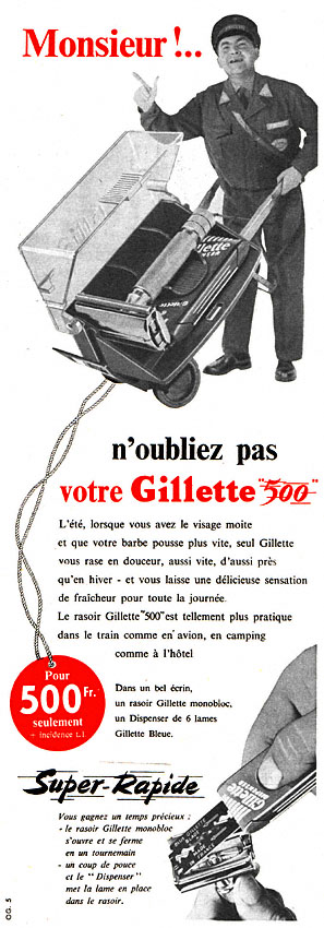 Publicité Gilette 1956