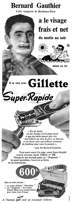 Publicité Gilette 1957